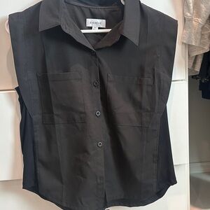 Evereve Charcoal Button-Up Blouse